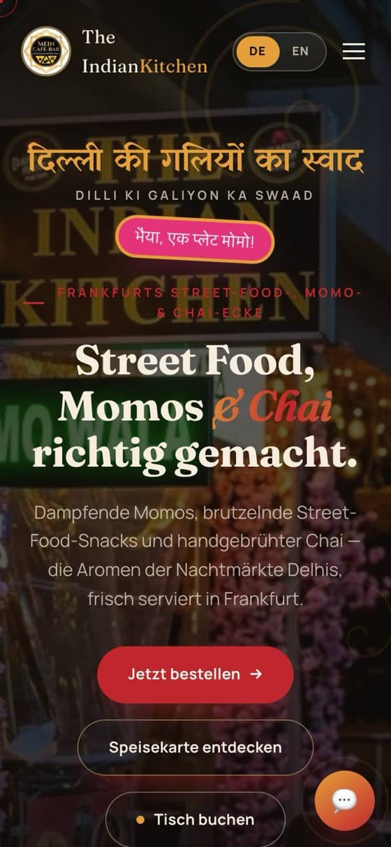 The Indian Kitchen on mobile