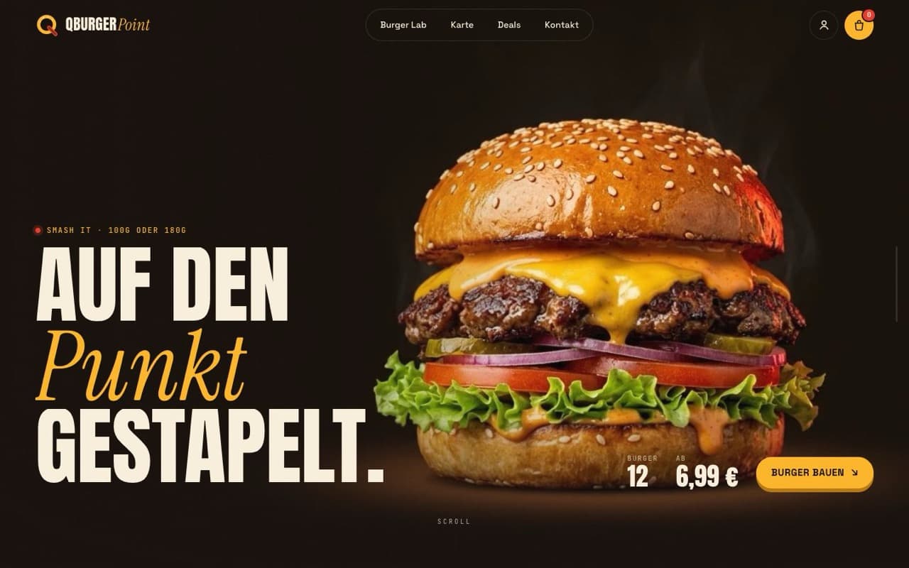 QBurger Point website