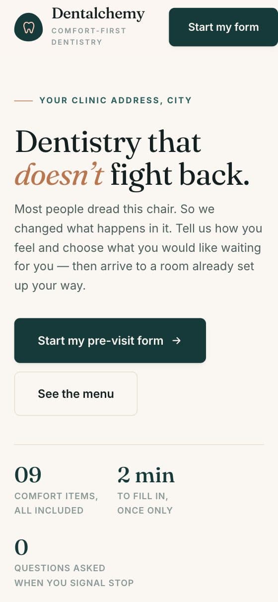 Dentalchemy on mobile