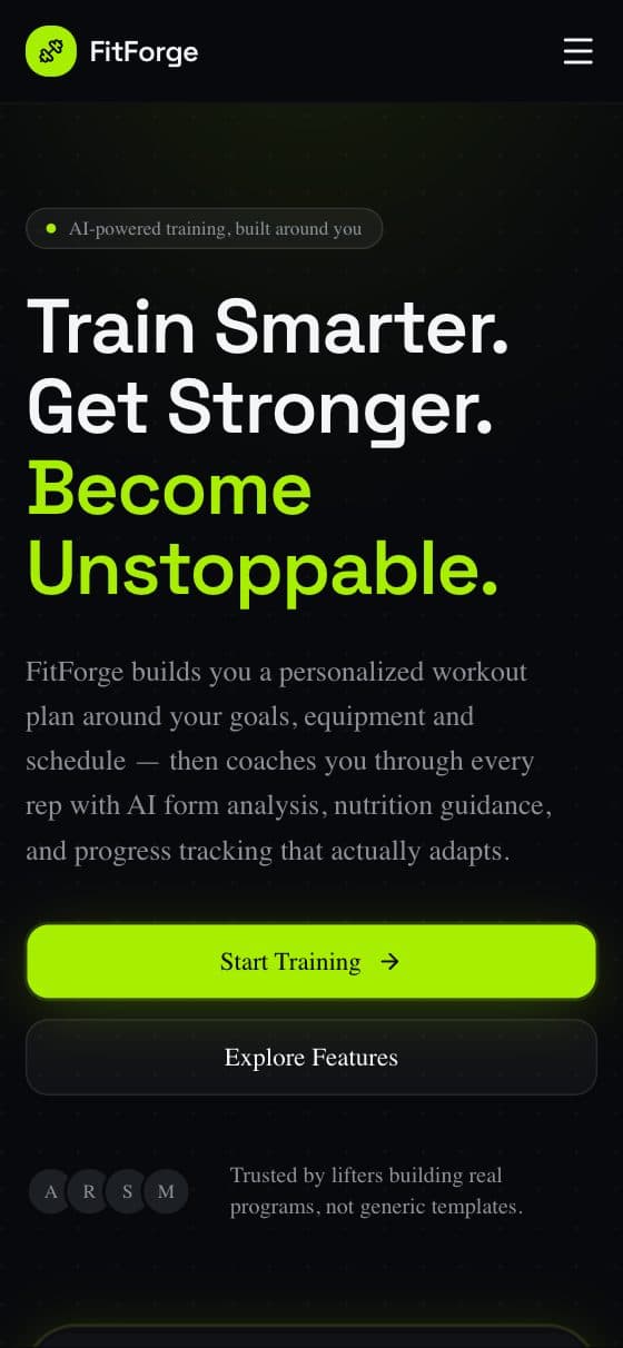 FitForge on mobile